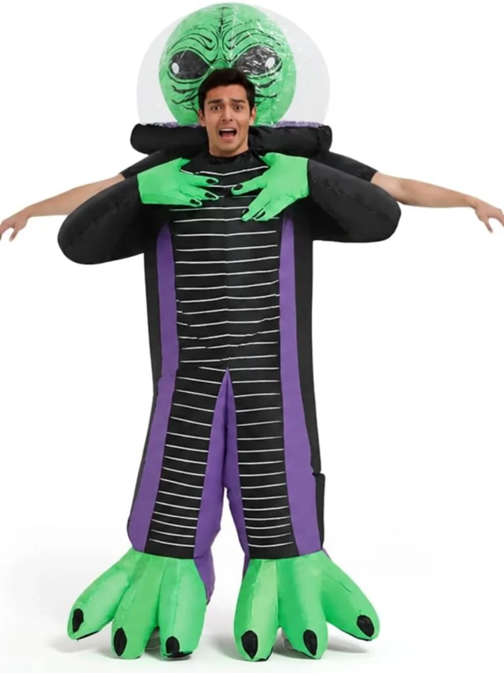 Funny Inflatable Alien Neck Costume for Adults - Blow-Up Halloween Outfit